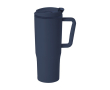 Gobelet isotherme en PP recyclé avec une poignée ergonomique, 800 ml couleur bleu marine
