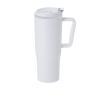 Gobelet isotherme en PP recyclé avec une poignée ergonomique, 800 ml couleur blanc