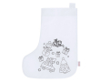 Chaussette de Noël à colorier avec crayons de cire et ruban accroche couleur blanc