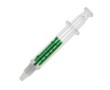 Marqueur transparent forme de seringue et encre colorée à l'intérieur couleur vert transparent