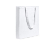 Sac 100% coton avec de longues anses et soufflet, 105 g/m² couleur blanc