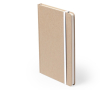 Carnet en carton recyclé, élastique coloré, feuilles lisses format A5 couleur blanc