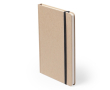 Carnet en carton recyclé, élastique coloré, feuilles lisses format A5 couleur noir