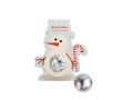 Bonbon en chocolat fourré noisettes et support bonhomme de neige couleur noisette