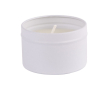 Bougie en paraffine dans un pot en métal avec couvercle assorti 50g couleur blanc