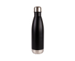 Gourde en acier inoxydable recyclé avec base et bouchon argenté 500ml couleur noir