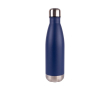 Gourde en acier inoxydable recyclé avec base et bouchon argenté 500ml couleur bleu marine