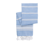 Serviette paréo en coton à franges couleur bleu ciel