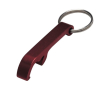 Porte-clés en métal avec décapsuleur couleur rouge foncé
