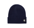 Bonnet en maille polyester RPET avec revers sur le devant couleur bleu marine