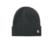 Bonnet en maille polyester RPET avec revers sur le devant couleur gris