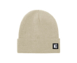 Bonnet en maille polyester RPET avec revers sur le devant couleur naturel