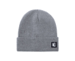 Bonnet en maille polyester RPET avec revers sur le devant couleur gris clair