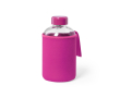 Gourde en verre avec étui en softshell coloré 600 ml couleur rose