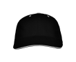 Casquette en coton à 6 panneaux avec fermeture velcro à l’arrière couleur noir