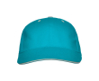 Casquette en coton à 6 panneaux avec fermeture velcro à l’arrière couleur turquoise