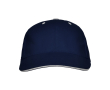 Casquette en coton à 6 panneaux avec fermeture velcro à l’arrière couleur bleu marine