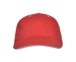 Casquette en coton à 6 panneaux avec fermeture velcro à l’arrière couleur rouge