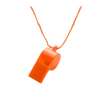 Sifflet classique en plastique avec cordon assorti couleur orange