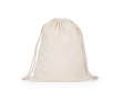 Sac à dos à ficelle en coton naturel avec cordons ajustables couleur naturel