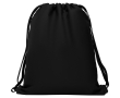 Sac à dos à cordelettes de style sportif en polyester 150 g/m² couleur noir