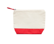 Trousse en coton bicolore avec fermeture éclair assortie 280 g/m² couleur rouge