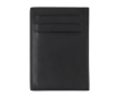 Porte-cartes en cuir avec 3 poches latérales et une principale couleur noir
