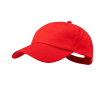Casquette 5 panneaux en coton avec velcro en plusieurs coloris couleur rouge