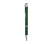 Stylo avec logo en alu avec corps caoutchouté et encre noire Glober couleur vert