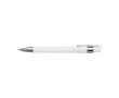 Stylo en plastique avec détails métalliques, encre noire couleur blanc