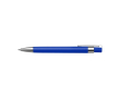 Stylo en plastique avec détails métalliques, encre noire couleur bleu