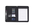 Porte-documents pro en microfibre avec feuilles et calculatrice couleur noir