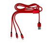Set de câbles de charge plusieurs connecteurs et longueur de 95 cm couleur rouge
