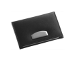 Porte-cartes en cuir régénéré noir pour cartes de visite et de crédit couleur noir