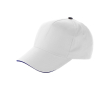 Casquettes 5 panneaux en coton avec fermeture velcro ClearLine couleur blanc
