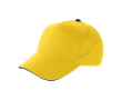 Casquettes 5 panneaux en coton avec fermeture velcro ClearLine couleur jaune