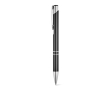 Stylo en aluminium avec mécanisme à bouton-poussoir encre bleue couleur noir