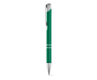 Stylo en aluminium avec mécanisme à bouton-poussoir encre bleue couleur vert
