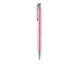Stylo en aluminium avec mécanisme à bouton-poussoir encre bleue couleur rose
