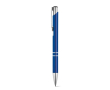 Stylo en aluminium avec mécanisme à bouton-poussoir encre bleue couleur bleu roi