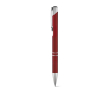 Stylo en aluminium avec mécanisme à bouton-poussoir encre bleue couleur rouge