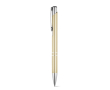 Stylo en aluminium avec mécanisme à bouton-poussoir encre bleue couleur doré