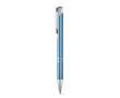 Stylo en aluminium avec mécanisme à bouton-poussoir encre bleue couleur bleu ciel