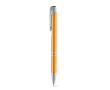 Stylo en aluminium avec mécanisme à bouton-poussoir encre bleue couleur orange