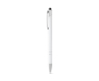 Stylo gravé en aluminium avec pointe tactile couleur blanc