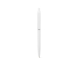Stylo en plastique avec grand clip et finition brillante, encre bleue couleur blanc