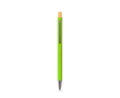 Stylo en aluminium recyclé avec finition caoutchoutée, encre bleue couleur vert clair