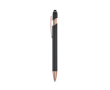 Stylo en aluminium recyclé mat avec embout tactile et encre bleue couleur noir