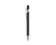 Stylo en aluminium recyclé mat avec embout tactile et encre bleue couleur bleu