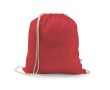 Sac à cordon en coton recyclé et polyester 150 g/m² couleur rouge